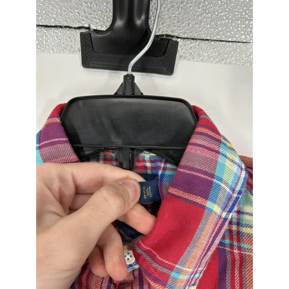 Polo Ralph Lauren‎ Shirt Mens Small Colorful Red Plaid Button Down Long Sleeve